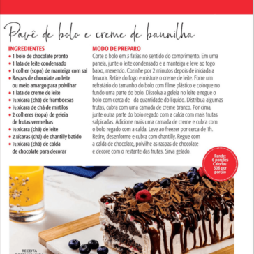 Pavê de bolo e creme de baunilha – Revista Ana Maria – SP